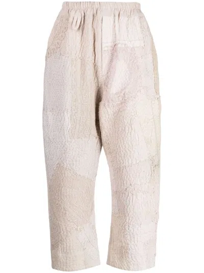 By Walid Gerald Linen Cropped Pants In Nude
