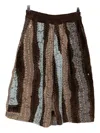 By Walid Lace On Suede Bermuda Shorts In Multi