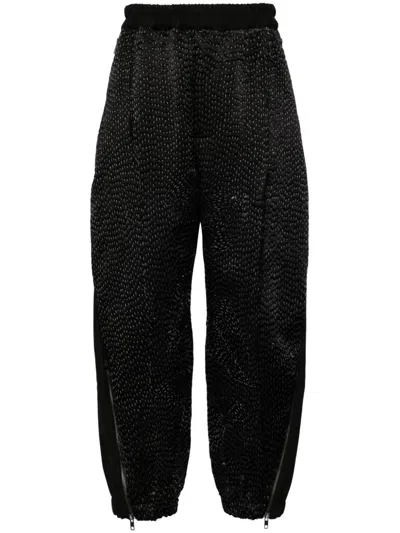 By Walid Linen-blend Track Pants In Black