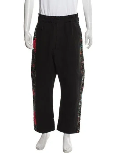 Pre-owned By Walid Linen Pants In Black