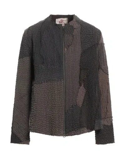 By Walid Man Jacket Dark Brown Size L Linen