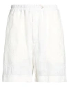 By Walid Man Shorts & Bermuda Shorts Off White Size M Linen In Off White