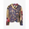 By Walid Omens  Patchwork Rawan Woven Jacket In Light