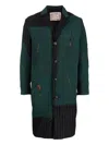 By Walid Patchwork Button-up Coat