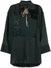 By Walid Long-sleeve Cotton Tunic In Green