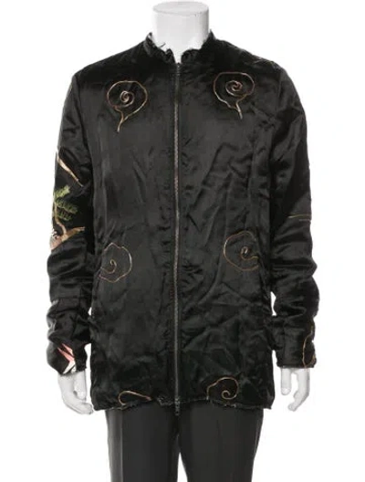 Pre-owned By Walid Silk Patterned Jacket In Green