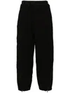 By Walid Tapered-leg Cotton Trousers In Black