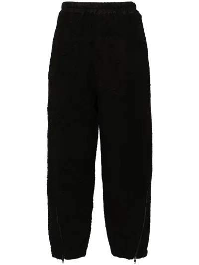 By Walid Tapered-leg Cotton Trousers In Black