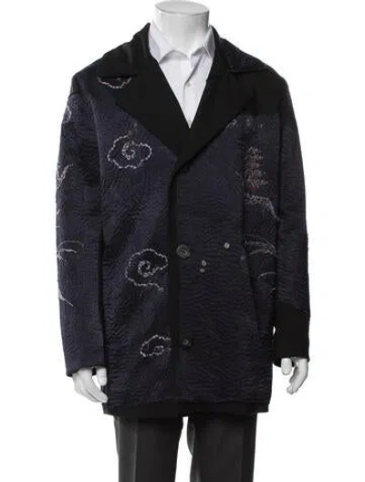 Pre-owned By Walid Wool Patterned Jacket In Blue