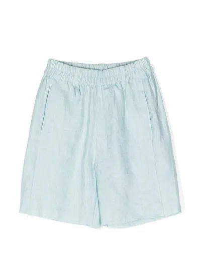 By Walid Kids' Elasticated-waistband Detail Shorts In Blue