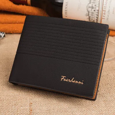 Bybeej Men's Bifold Leather Credit Id Card Holder Wallet Billfold Purse Clutch Billfold In Black