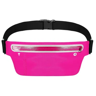 Bybeej Unisex Sport Waist Pack Running Belt Bag Pouch Adjustable Bounce Free Sweat-proof Lightweight Slim In Pink