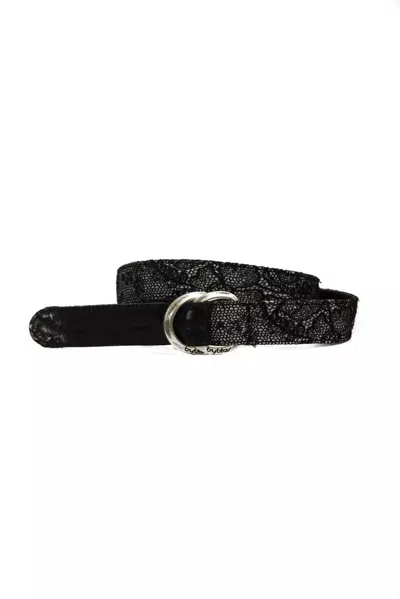 Byblos Lace-overlay Floral-pattern Belt In Black