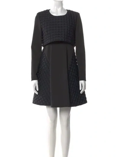 Pre-owned Byblos Crew Neck Mini Dress In Black