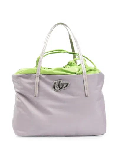 Byblos Drawstring Logo-plaque Tote Bag In Gray