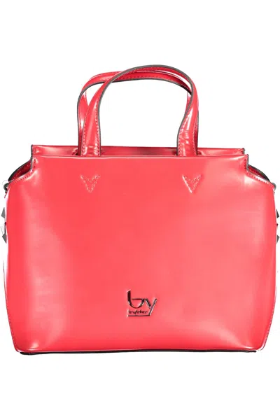 Byblos Elegant Red Satchel With Contrasting Details In Pink