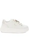 Byblos Embellished Platform Lace-up Sneakers In White
