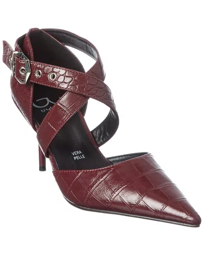 Byblos Embossed Sandal In Burgundy