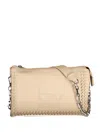 Byblos Embossed-logo Studded Cross Body Bag In Neutral
