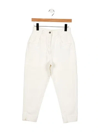 Pre-owned Byblos High-rise Skinny Leg Jeans In White