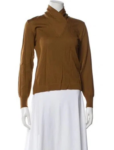 Pre-owned Byblos Lambswool Turtleneck Sweater In Brown