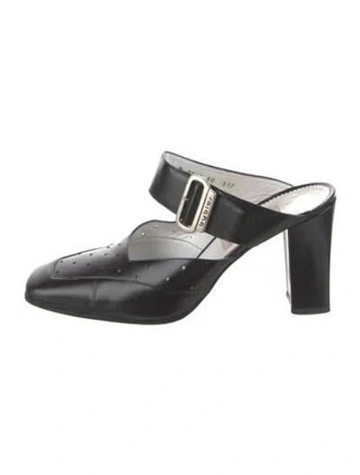 Pre-owned Byblos Leather Mules In Black