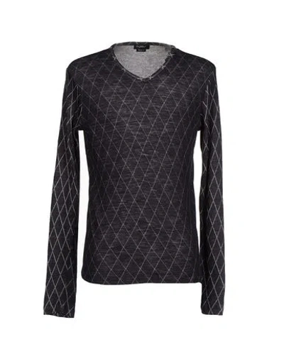 Byblos Man Sweater Charcoal Size S Cotton, Wool, Polyamide In Grey