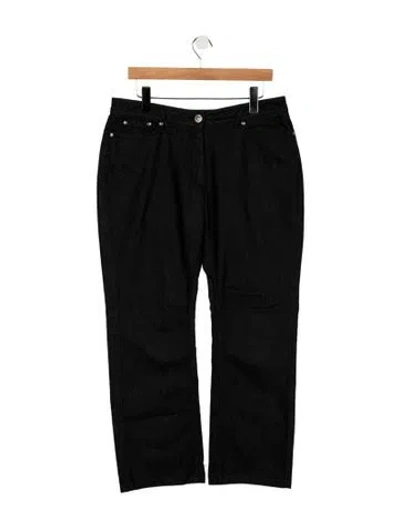Pre-owned Byblos Mid-rise Straight Leg Jeans In Black