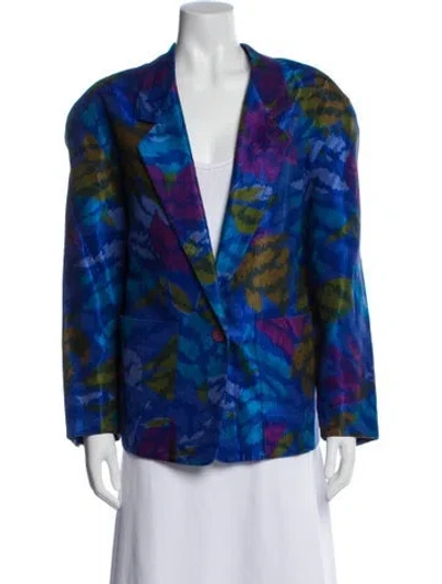 Pre-owned Byblos Printed Blazer In Blue
