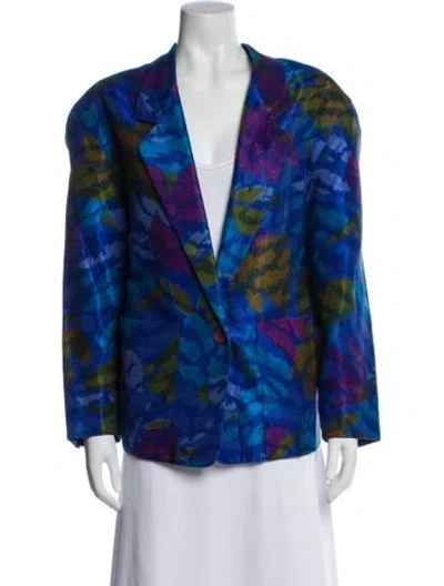 Pre-owned Byblos Printed Blazer In Blue