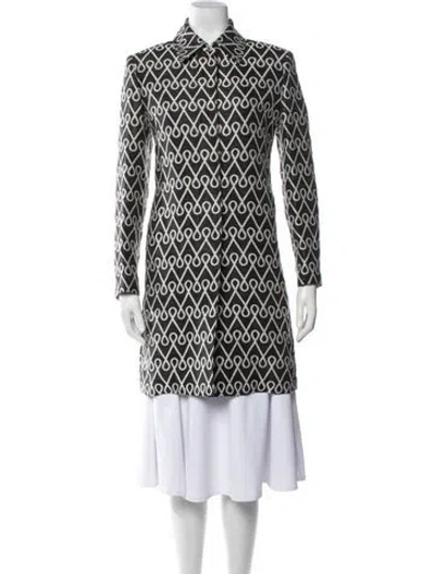 Pre-owned Byblos Printed Coat In Black