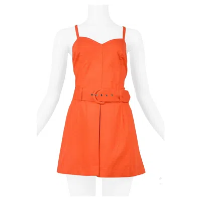 Pre-owned Byblos Red Cotton Romper With Belt