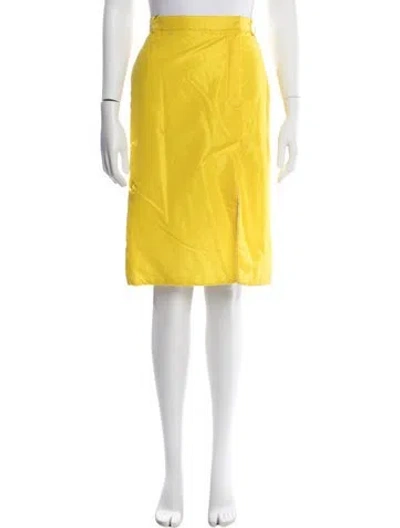 Pre-owned Byblos Silk Knee-length Skirt In Yellow