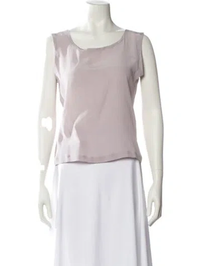 Pre-owned Byblos Silk Scoop Neck Top In Purple