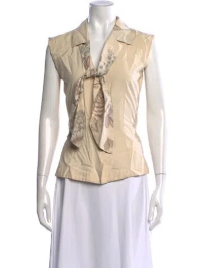 Pre-owned Byblos Vintage Late 1980's - Early 1990's Top In Neutrals