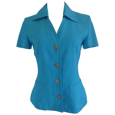 Pre-owned Byblos Vintage Light Blue Unisex Jacket Size 40 Circa 1980s Italy