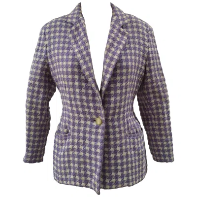 Pre-owned Byblos Vintage Women's Light Purple Wool Jacket Size 42, 1980s