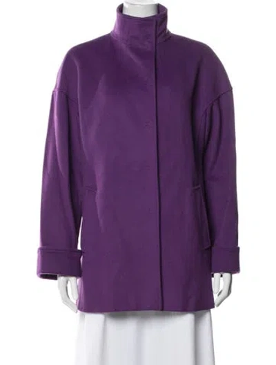 Pre-owned Byblos Virgin Wool Coat In Purple