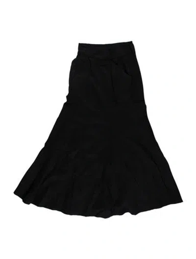 Pre-owned Byblos Virgin Wool Long Skirt In Black