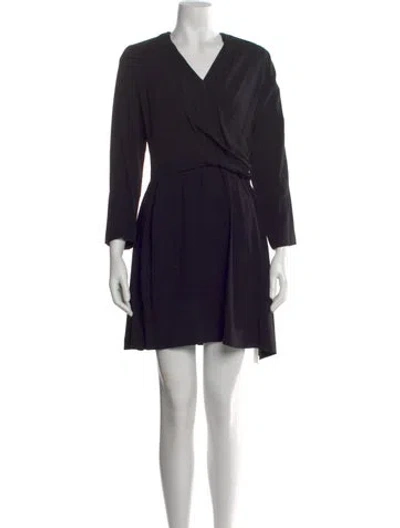 Pre-owned Byblos V-neck Mini Dress In Black