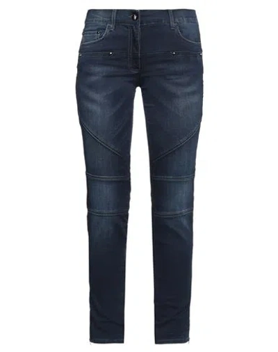 Byblos Woman Jeans Blue Size 26 Cotton, Polyester, Viscose, Elastane