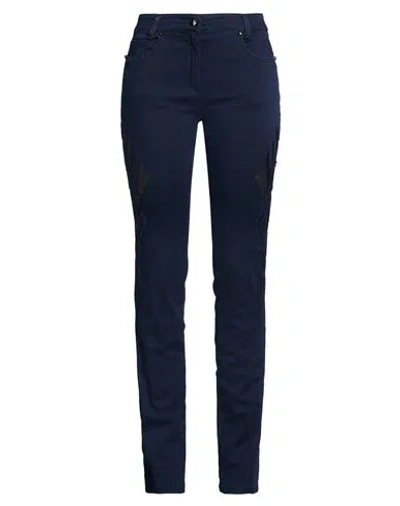 Byblos Woman Jeans Midnight Blue Size 31 Cotton, Polyester, Viscose, Elastane