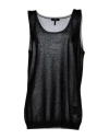 Byblos Woman Sleeveless Sweater Black Size Xxl Acetate, Polyester, Polyamide In Black