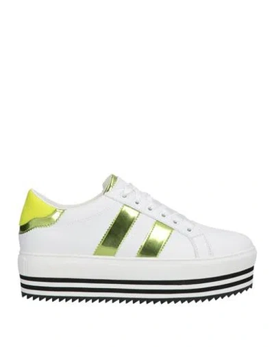 Byblos Woman Sneakers White Size 7 Textile Fibers
