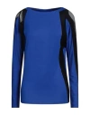 Byblos Woman T-shirt Bright Blue Size M Viscose, Elastane, Polyamide