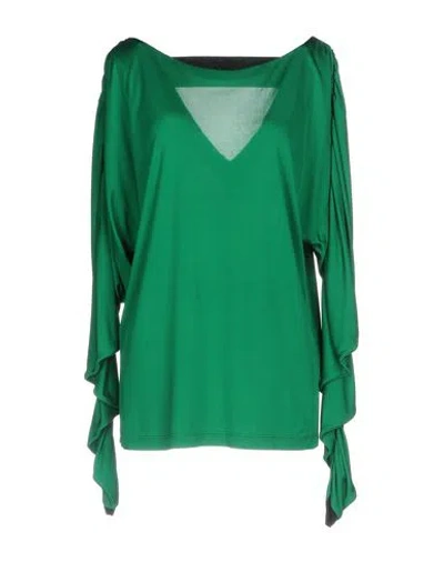 Byblos Woman T-shirt Emerald Green Size L Viscose
