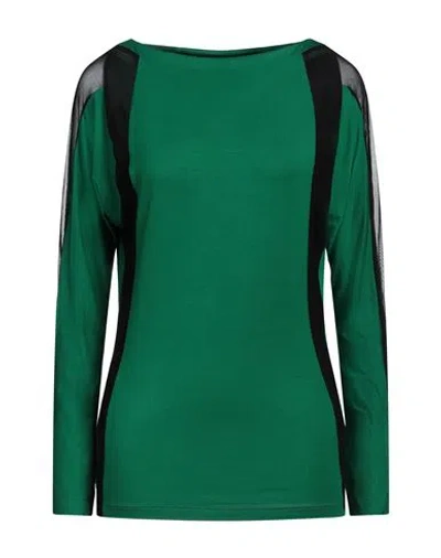 Byblos Woman T-shirt Green Size S Viscose, Elastane, Polyamide