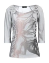 Byblos Woman T-shirt Grey Size M Viscose, Polyester In Grey