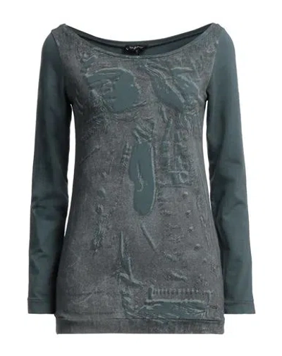 Byblos Woman T-shirt Lead Size Xs Cotton, Elastane In Grey