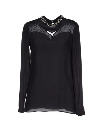 Byblos Woman Top Black Size 4 Silk, Polyamide